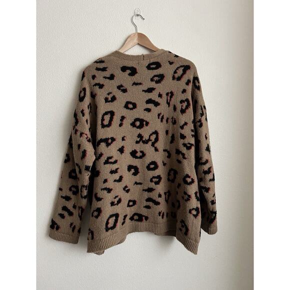 ASOS Womens Leopard Animal Print Sweater Cardigan Size 14 - Picture 2 of 5